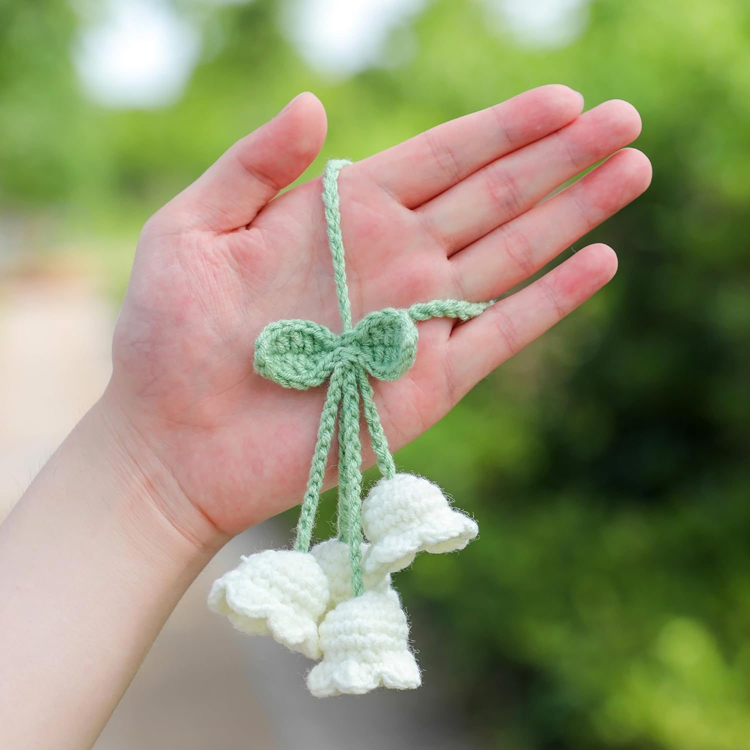 Lily Flower Hand Knitted Car Mirror Suspension Accessories view 5