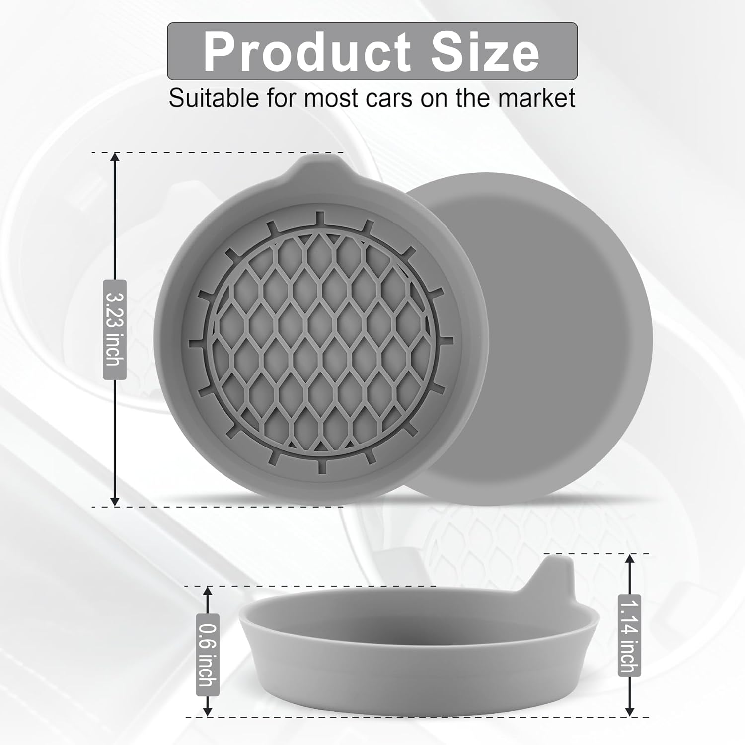 Car Cup Holder Coaster, Silicone Cup Holder Insert, Universal Anti-Slip Cup view 2