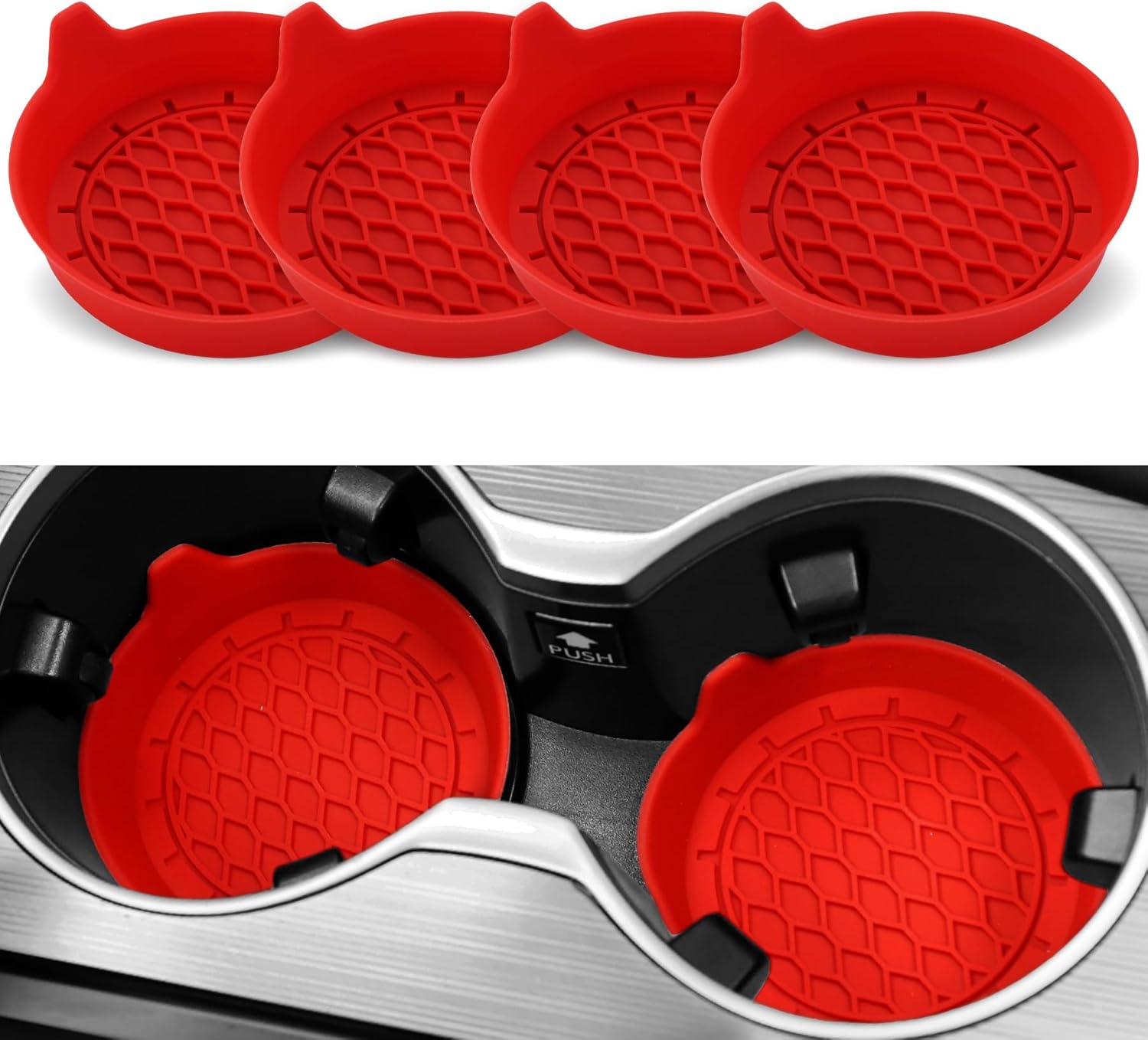 Car Cup Holder Coaster, Silicone Cup Holder Insert, Universal Non-Slip Cup — image 1