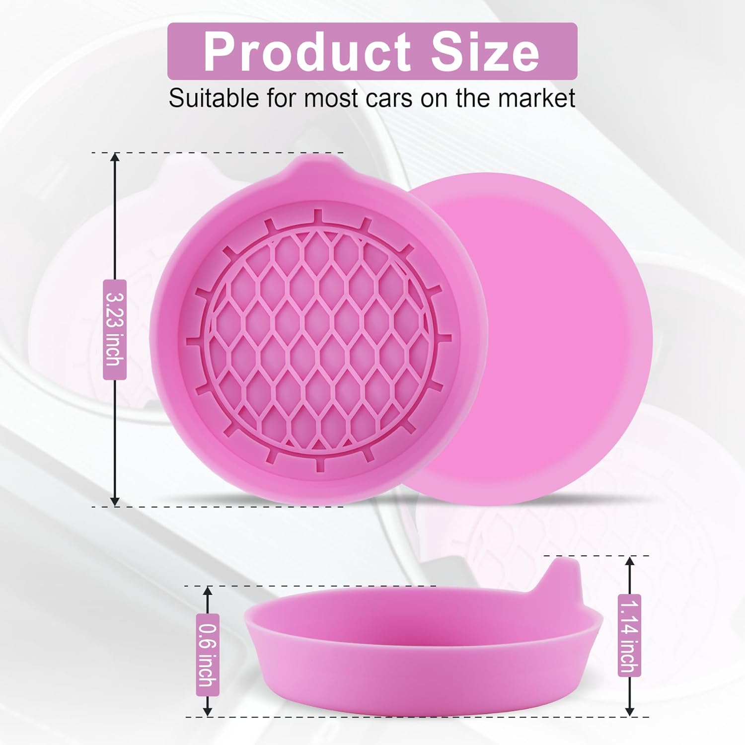 Car Cup Holder Coaster, Silicone Cup Holder Insert, Universal Non-Slip Cup view 2