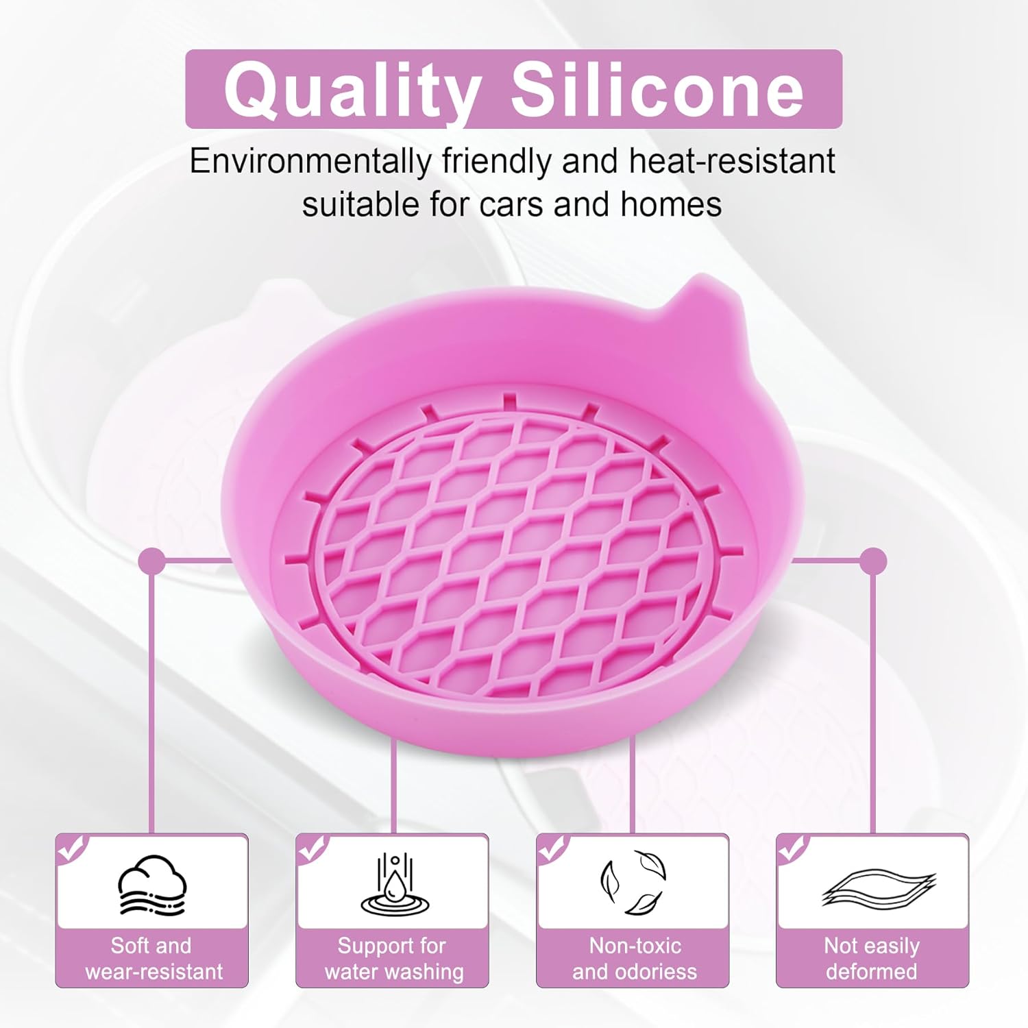 Car Cup Holder Coaster, Silicone Cup Holder Insert, Universal Non-Slip Cup view 4