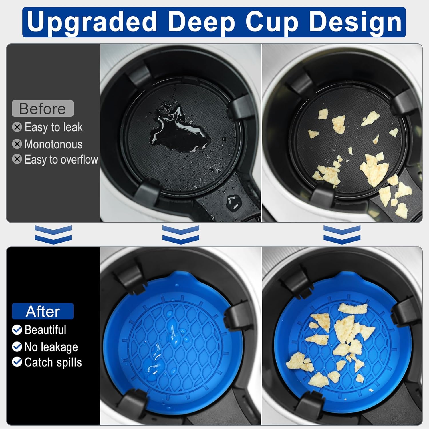 Car Cup Holder Coaster, Silicone Cup Holder Insert, Universal Non-Slip Cup view 6