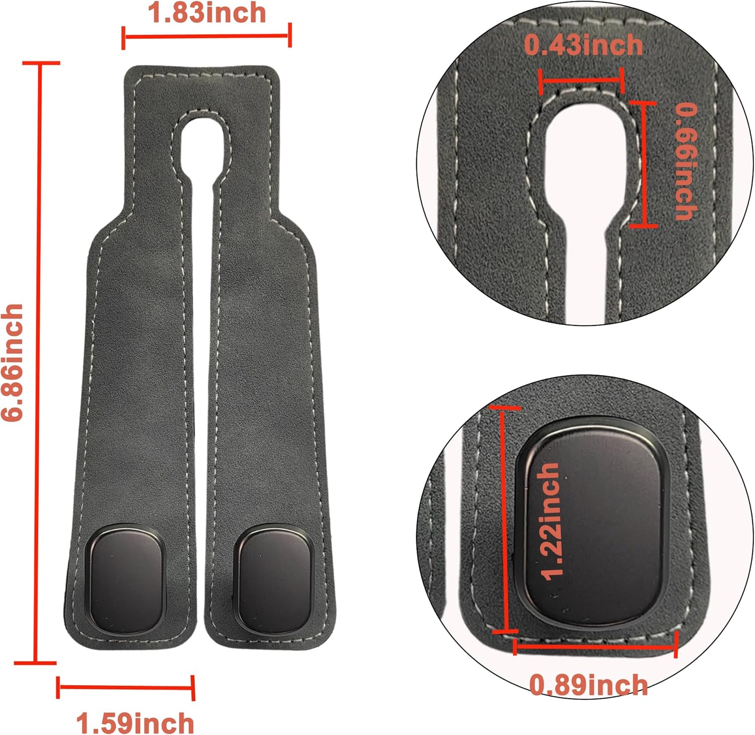 Car Headrest Hook, Car Hook for Wallet & Bag, Car Wallet Hook (Grey - Pack of 2) view 2