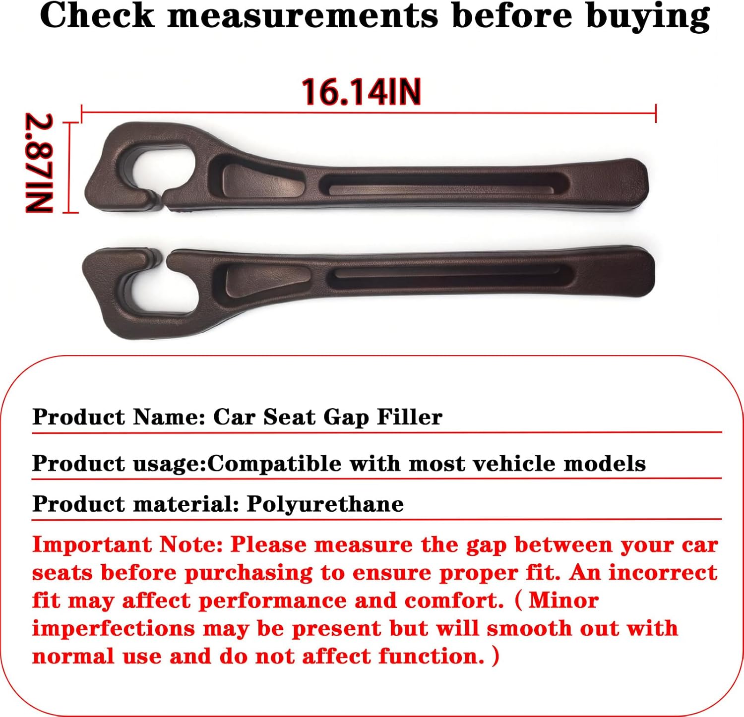 Car Seat Crevice Fill Organizer 2 pcs - No Drop Seat Guard view 9