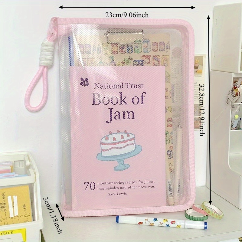 Macaron Candy Student File Bag + PET Animal Stickers - Hand-Carry Large view 3