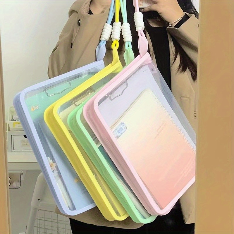 Macaron Candy Student File Bag + PET Animal Stickers - Hand-Carry Large view 11