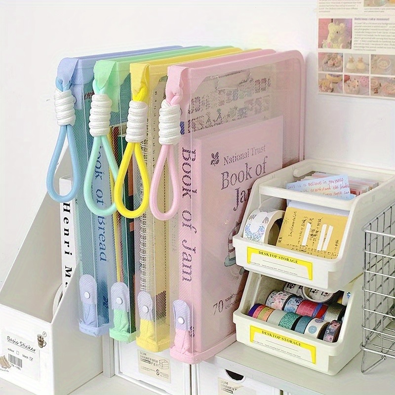 Macaron Candy Student File Bag + PET Animal Stickers - Hand-Carry Large view 15