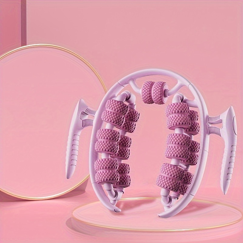 Pink 3D Water-Drop & 26-Wheel Yoga Massage Roller: Deep Muscle Relaxation and
