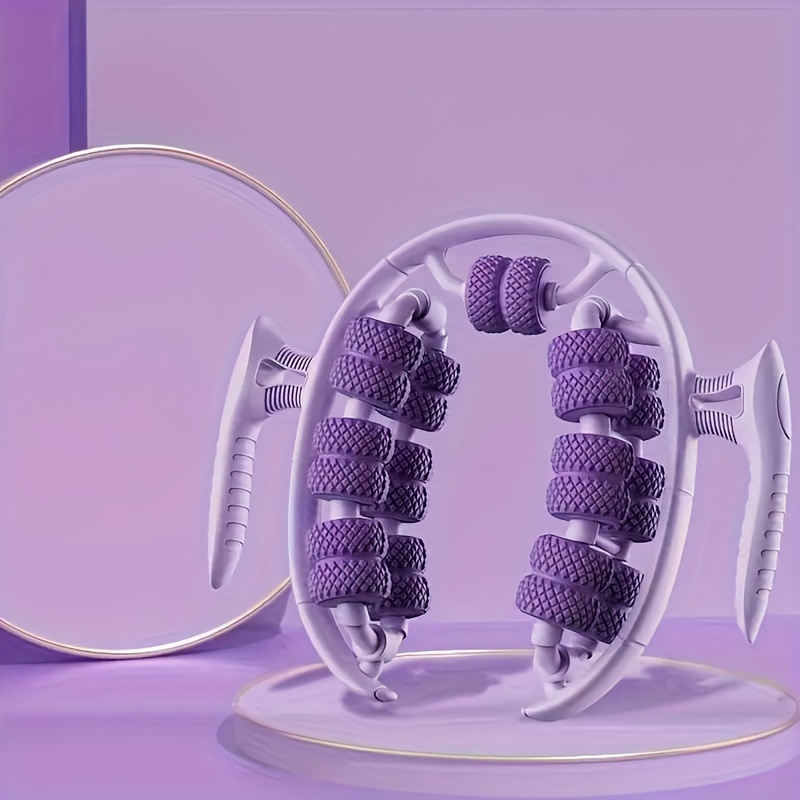 Purple 3D Water-Drop & 26-Wheel Yoga Massage Roller: Deep Muscle Relaxation