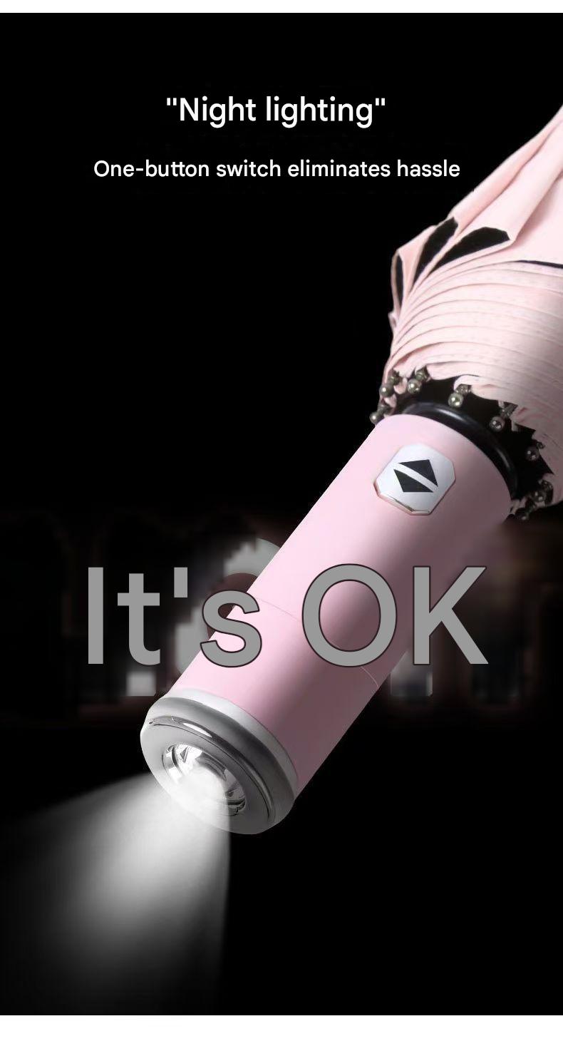 Pink Reinforced Black Coating Umbrella view 5