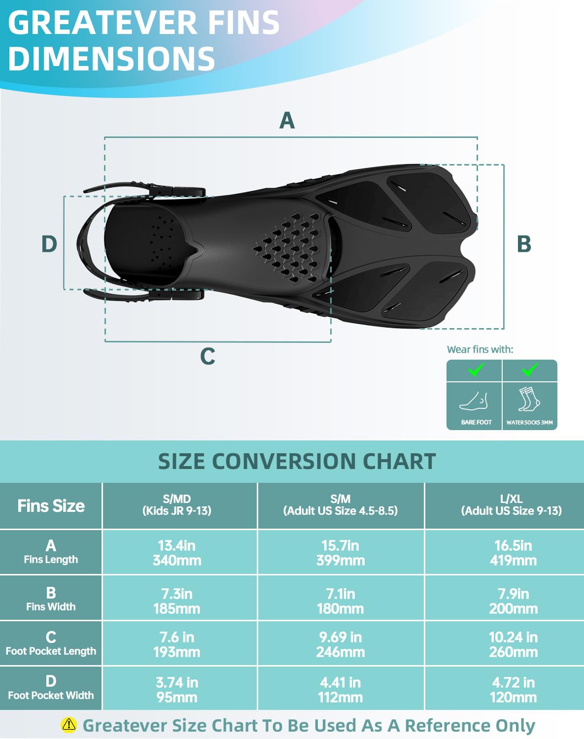 Gray Adjustable Open Heel Snorkel Fins view 6