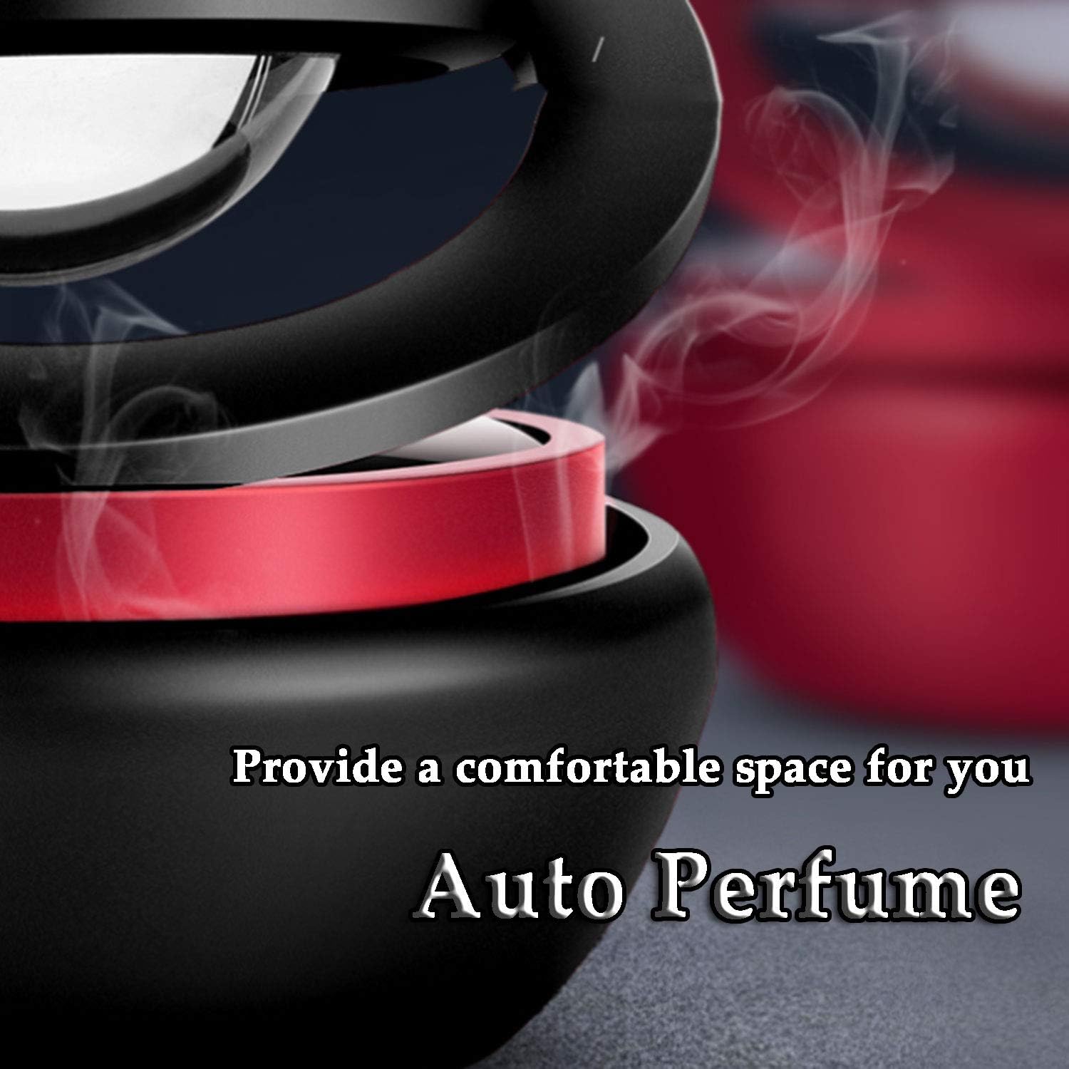 Black Solar-Powered Rotating Car Air Freshener: Space-Themed Dashboard Decor view 6