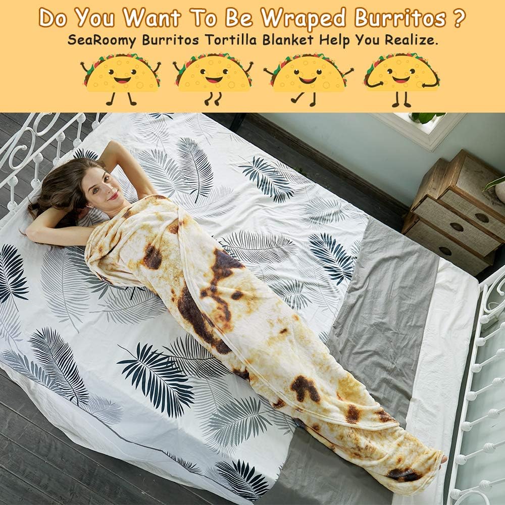 Burritos Tortilla Throw Blanket (Brown) view 6