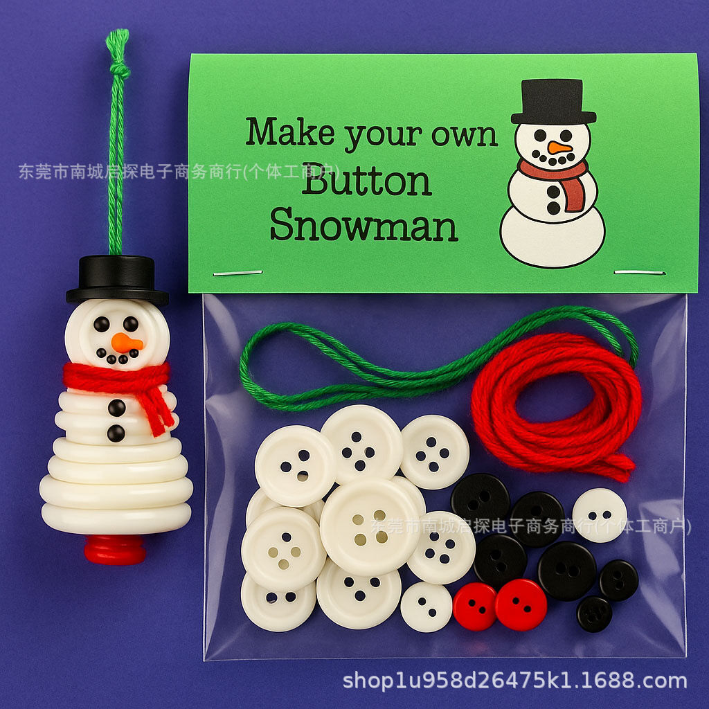 Christmas gift Christmas Button Ornament - Festive Santa Design Craft Kit view 3