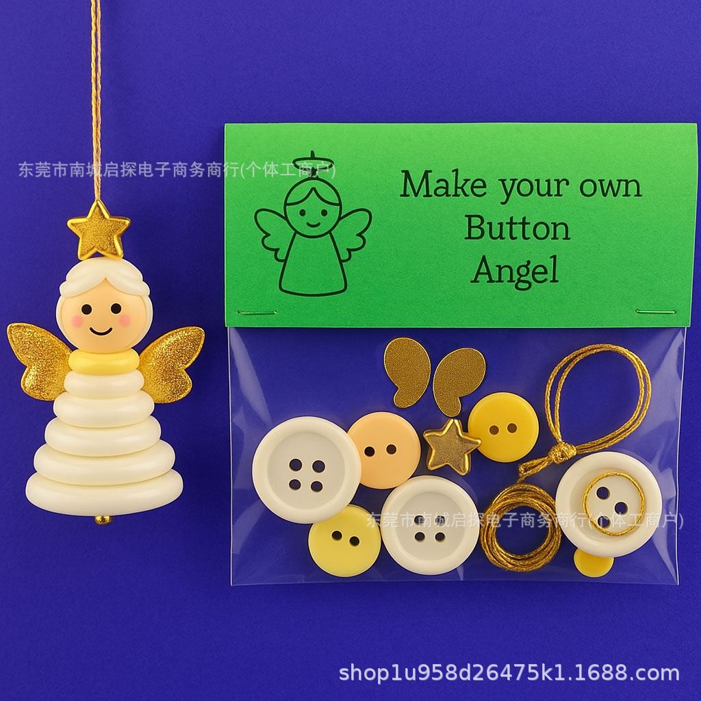 Christmas gift Christmas Button Ornament - Festive Santa Design Craft Kit view 4