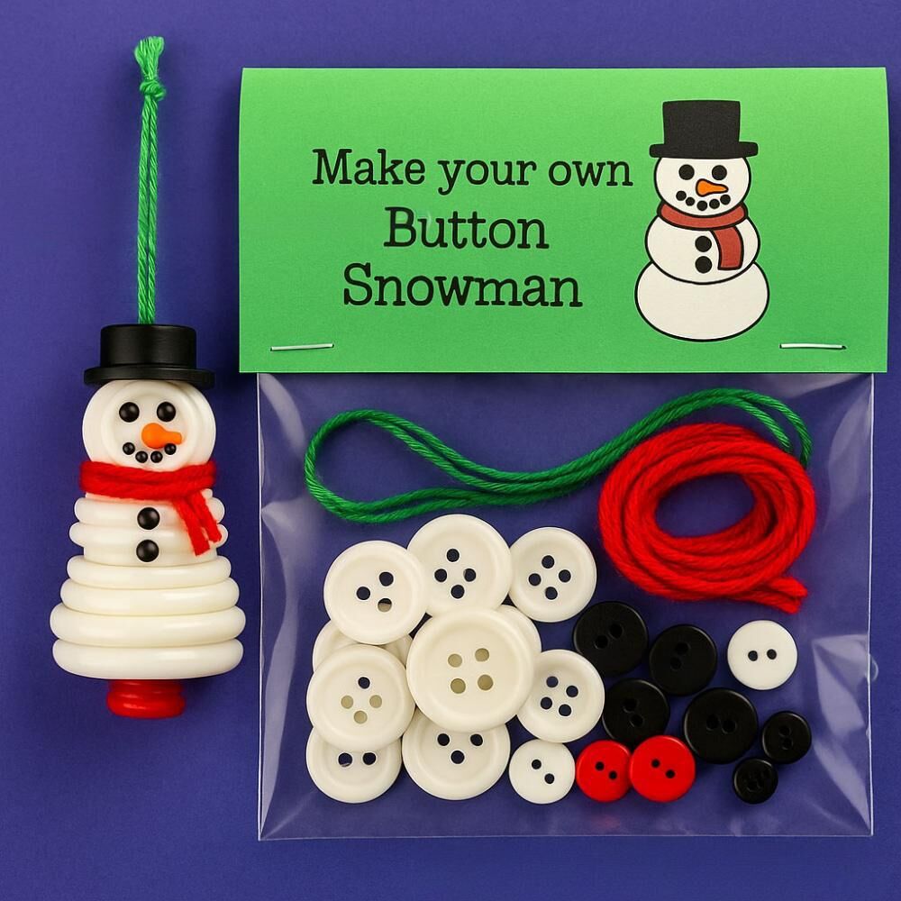 Christmas gift Christmas Button Ornament - Festive Santa Design Craft Kit （Red view 3