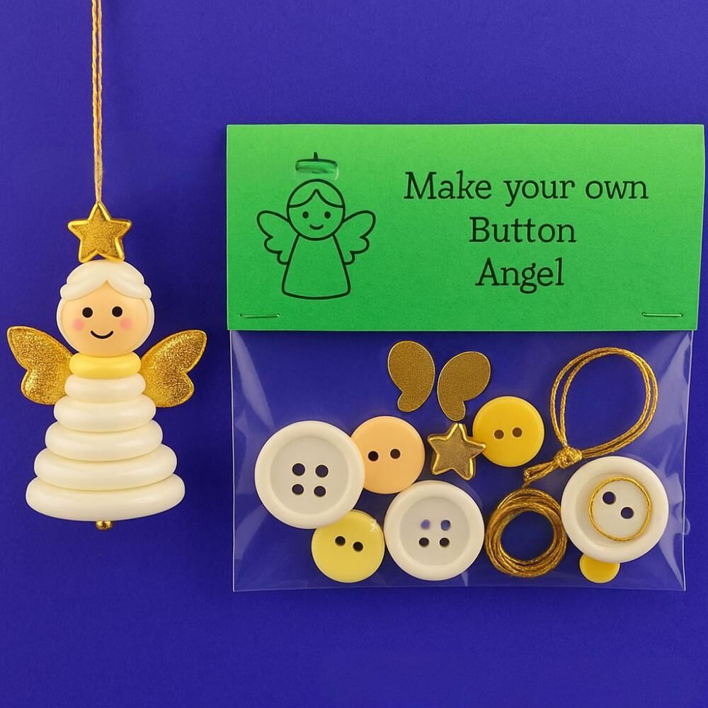Christmas gift Christmas Button Ornament - Festive Santa Design Craft Kit view 3