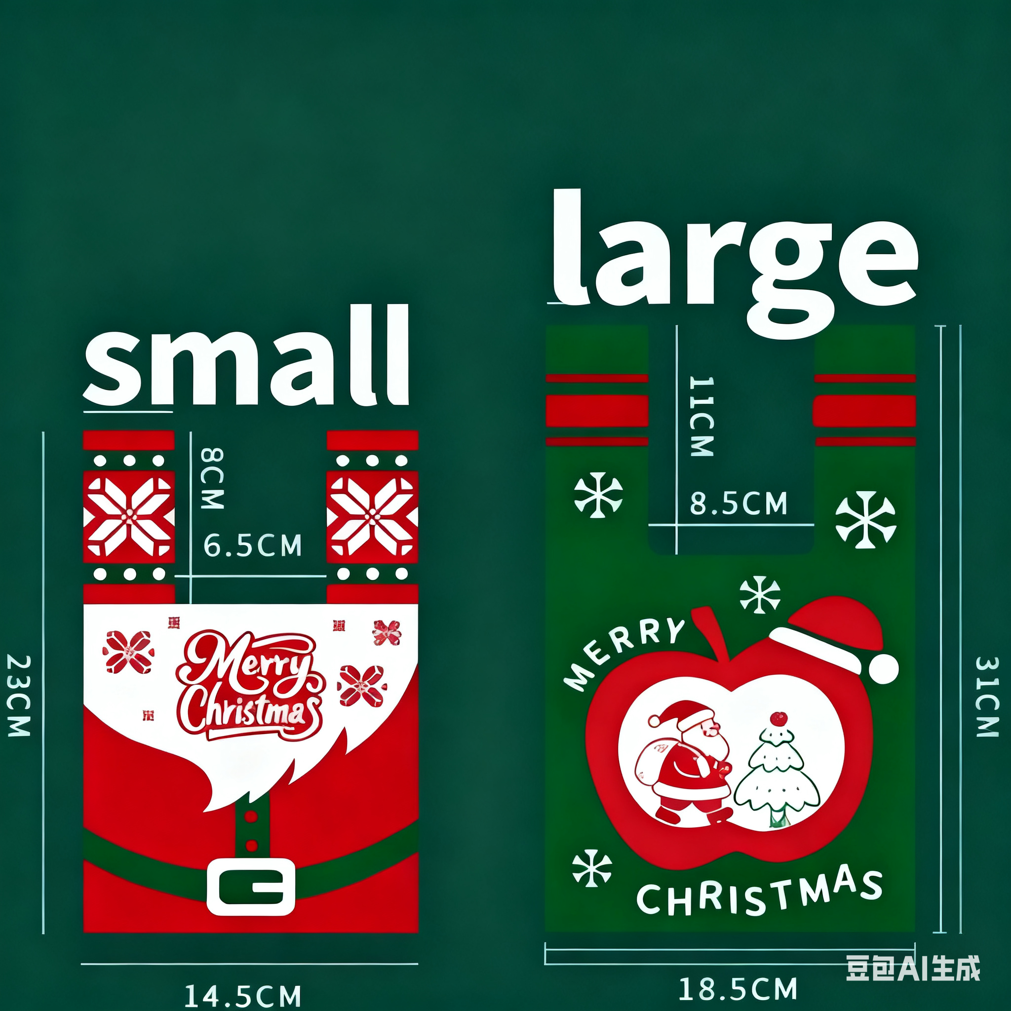 Christmas gift 4-Pack Christmas Knitted Gift Bags - Small & Big Festive view 4