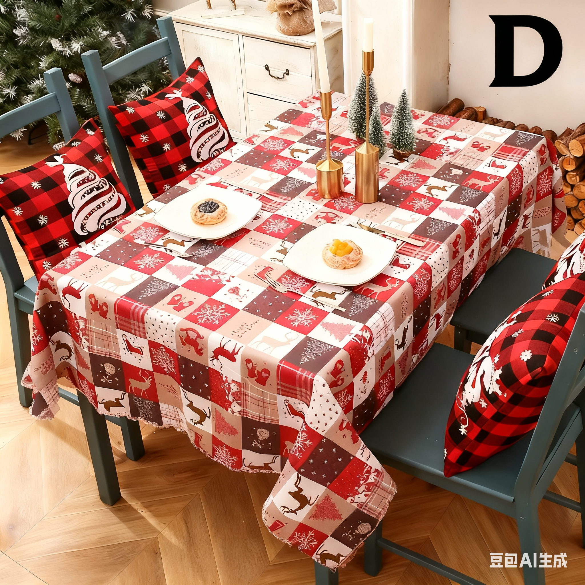 Christmas gift Christmas Tablecloth - Festive 180x150cm Table Cover for view 3