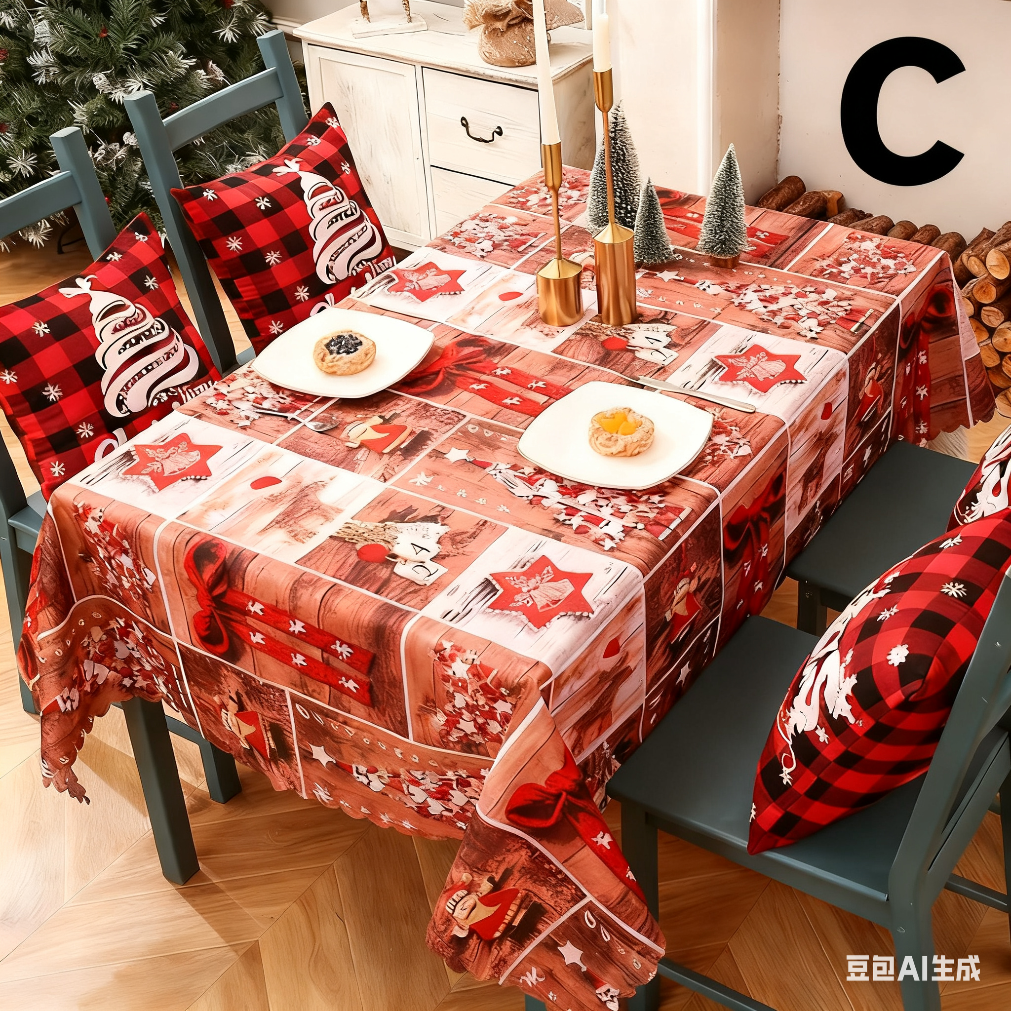 Christmas gift Christmas Tablecloth - Festive 180x150cm Table Cover for view 4