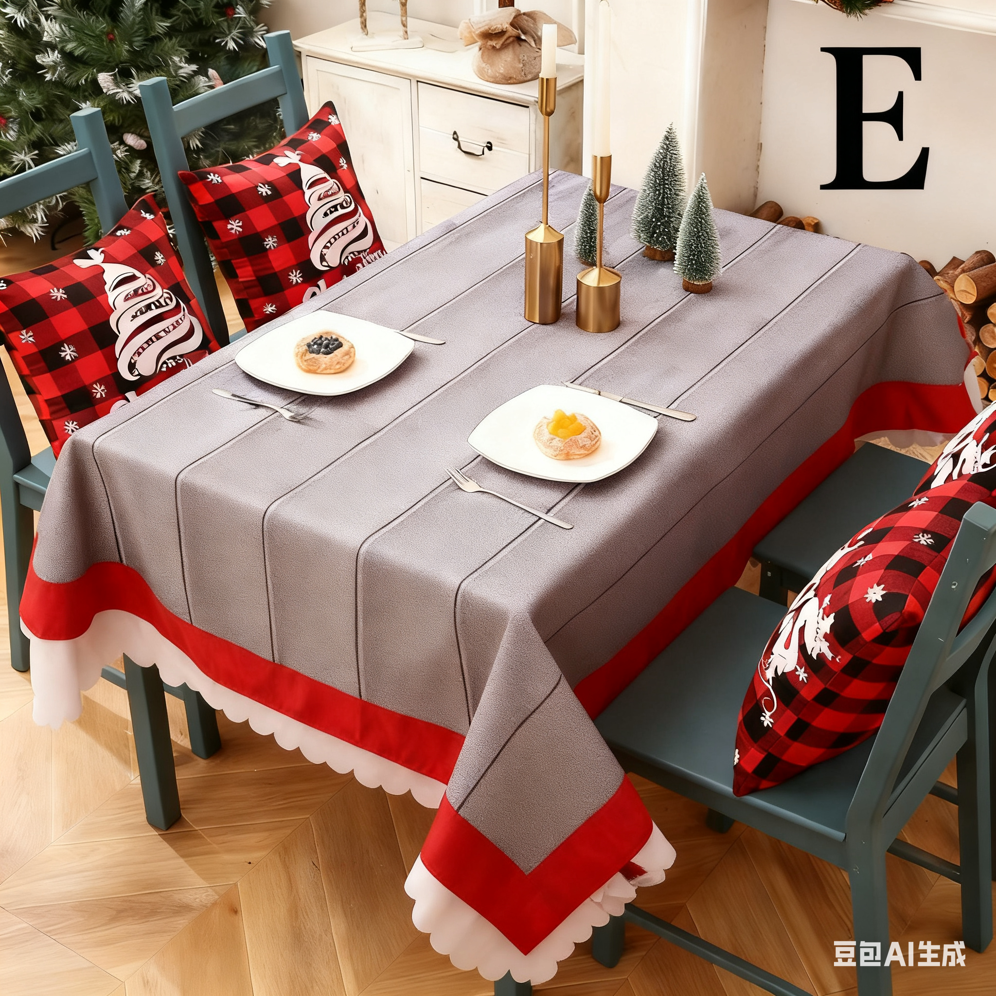 Christmas gift Christmas Tablecloth - Festive 180x150cm Table Cover for view 4