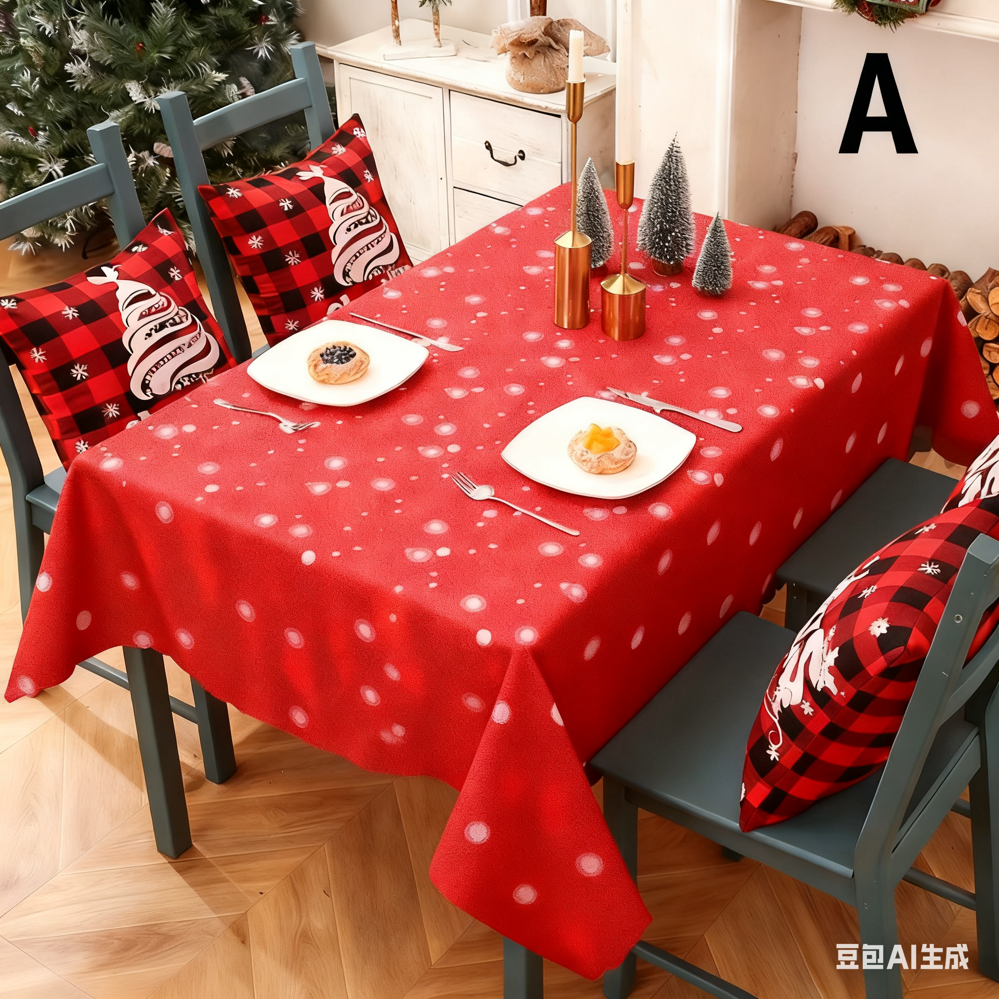 Christmas gift Christmas Tablecloth - Festive 180x150cm Table Cover for view 3