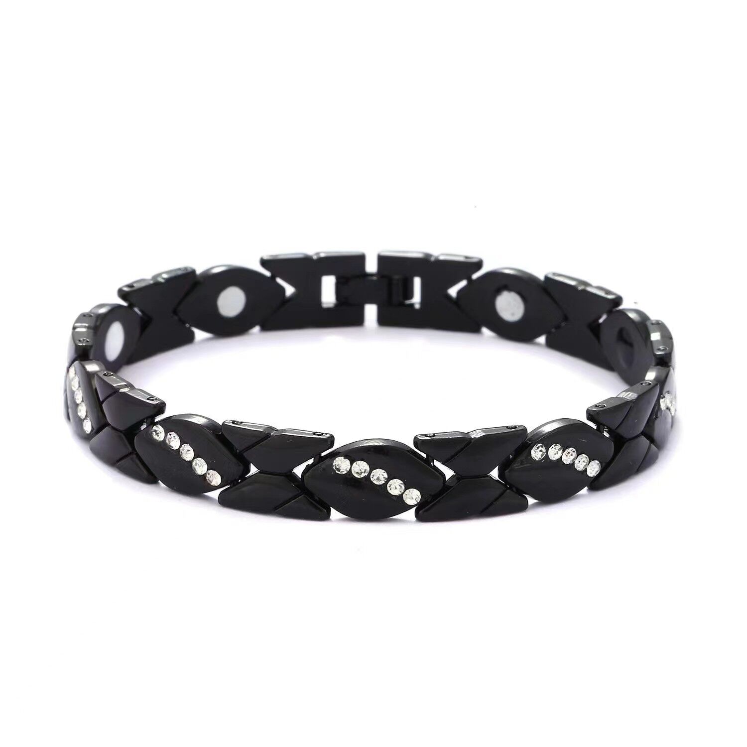 Christmas gift Stylish Ancient Copper Magnetic Therapy Bracelet with Diamond