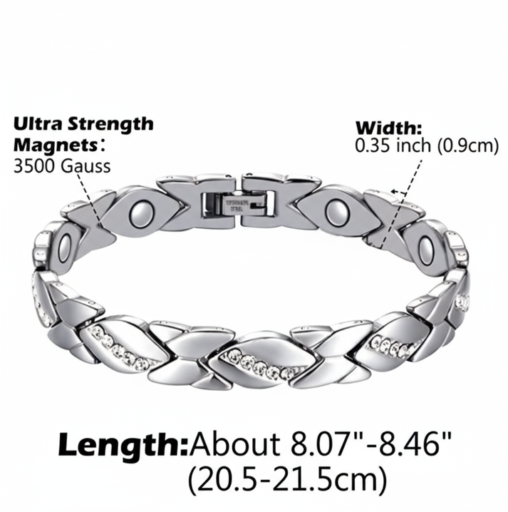 Christmas gift Stylish Ancient Copper Magnetic Therapy Bracelet with Diamond view 3