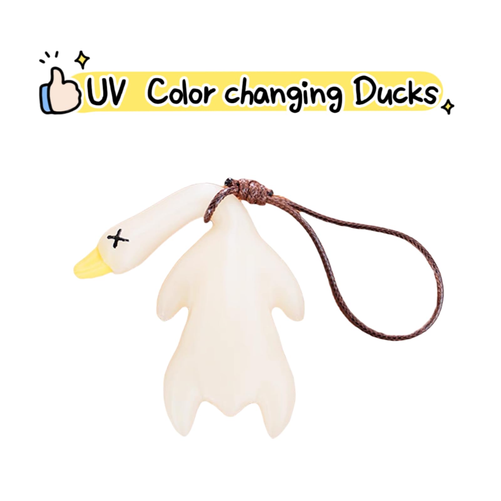 UV & Temperature-Responsive Color-Changing Duck Keychain – Fun Novelty Car view 2