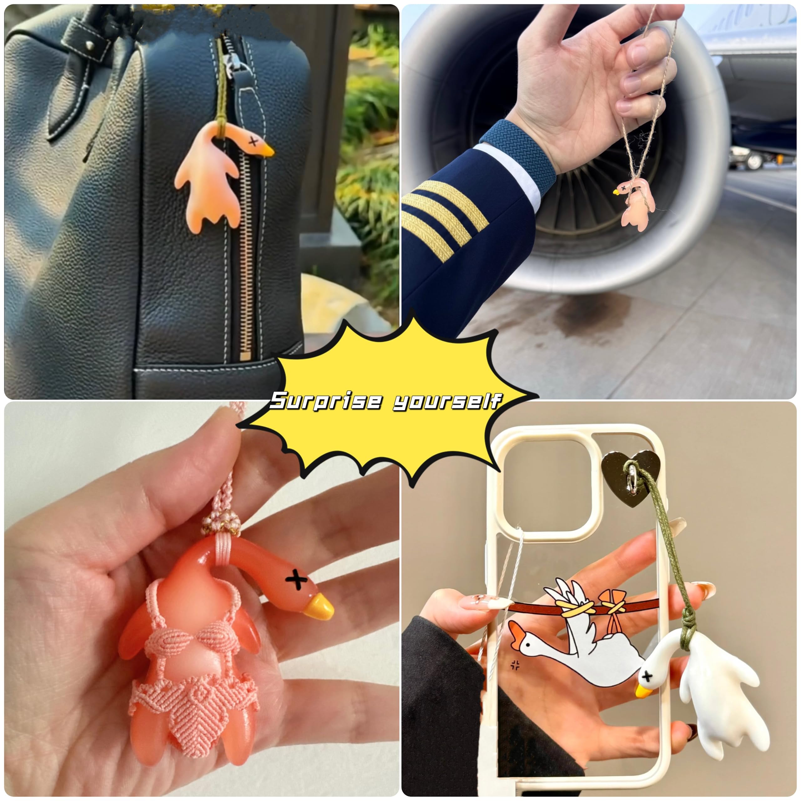 UV & Temperature-Responsive Color-Changing Duck Keychain – Fun Novelty Car view 3