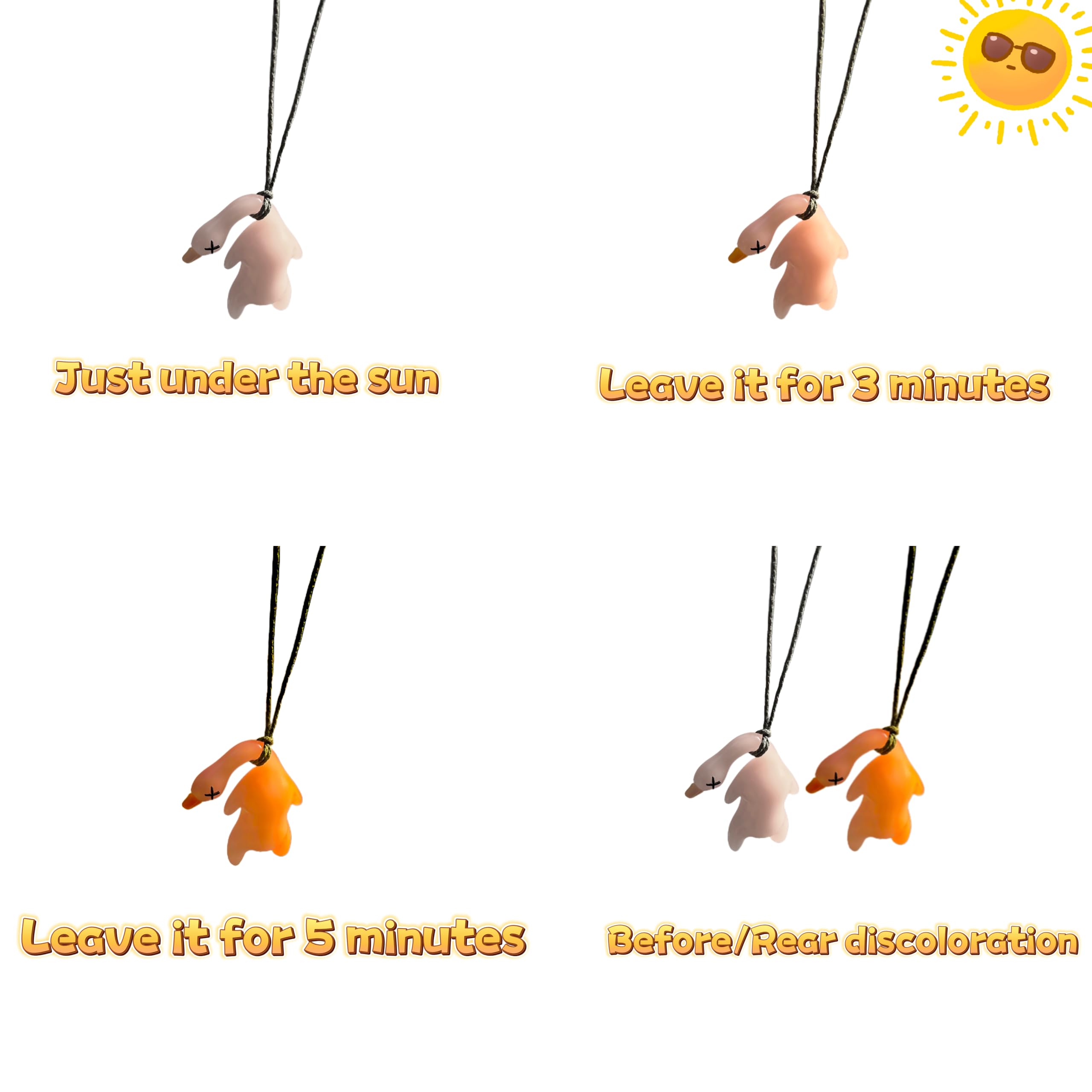 UV & Temperature-Responsive Color-Changing Duck Keychain – Fun Novelty Car view 4