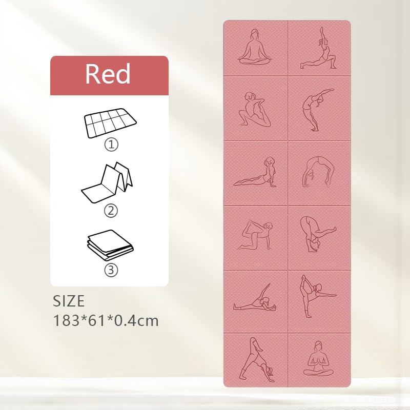 Portable Foldable Yoga Mat – Dual-Sided Non-Slip TPE Exercise Mat for Yoga view 8