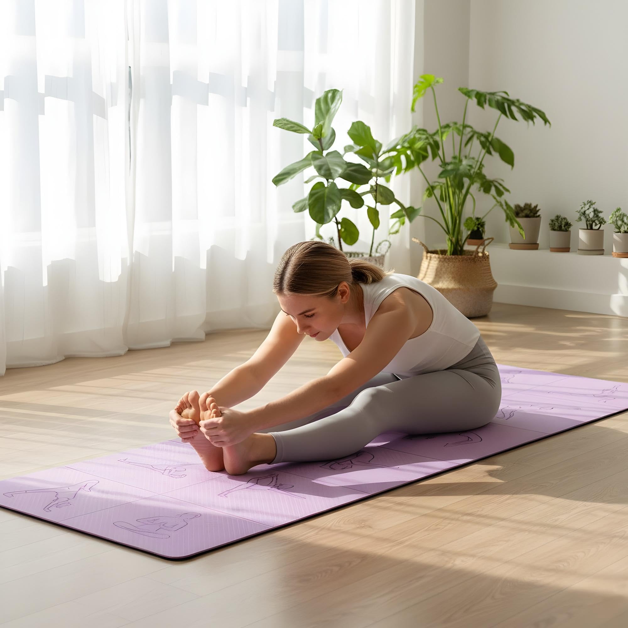 Portable Foldable Yoga Mat – Dual-Sided Non-Slip TPE Exercise Mat for Yoga view 4