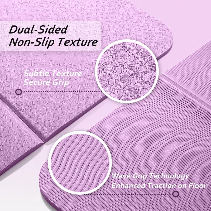Portable Foldable Yoga Mat – Dual-Sided Non-Slip TPE Exercise Mat for Yoga view 6