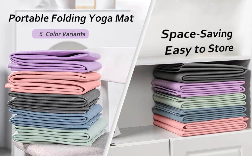 Portable Foldable Yoga Mat – Dual-Sided Non-Slip TPE Exercise Mat for Yoga view 7