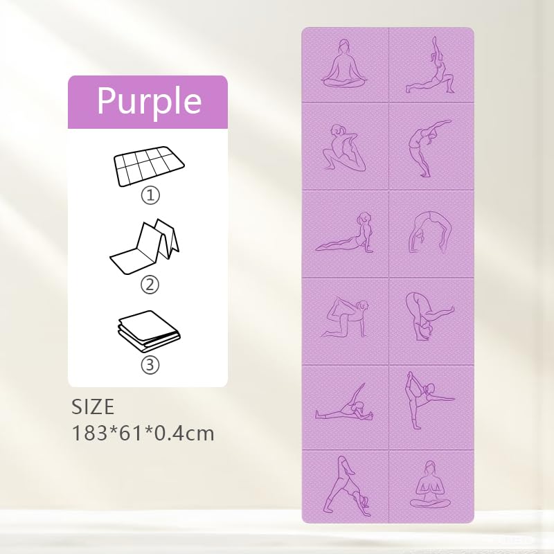 Portable Foldable Yoga Mat – Dual-Sided Non-Slip TPE Exercise Mat for Yoga view 8