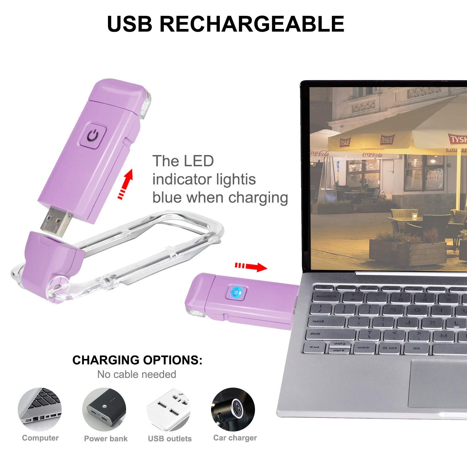 Rechargeable LED Book Light with Dimmable Warm White & Amber Modes view 2