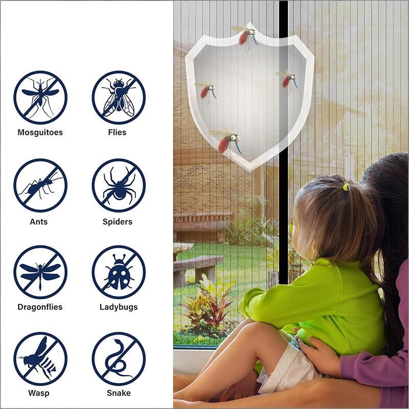 Magnetic Screen Door 110cm x 210cm – Self-Adhesive Mesh Netting for Mosquito & view 2