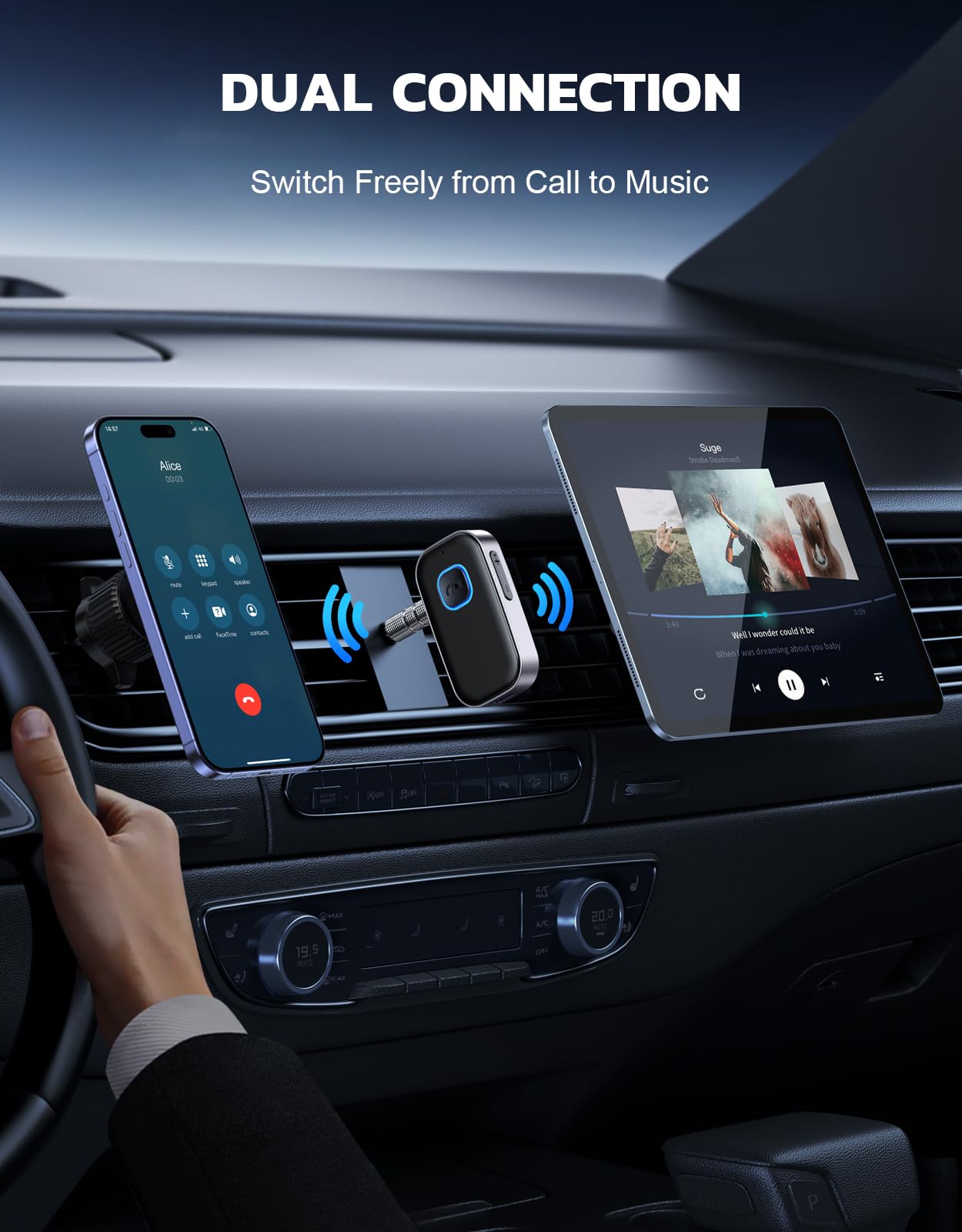 Bluetooth 5.3 Audio Receiver with Mic – Wireless AUX Adapter for Car Stereo view 5