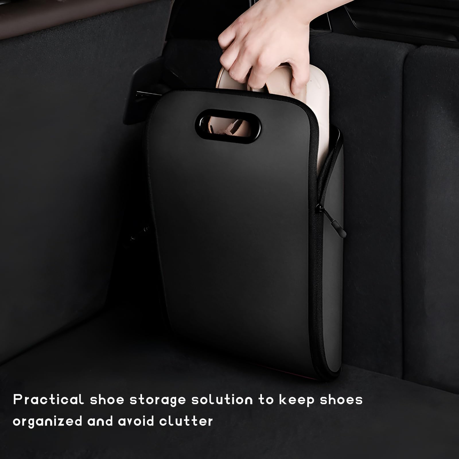 Car Shoe Storage Box – Portable Leather-Look Organizer for Passenger Seat or Trunk view 4