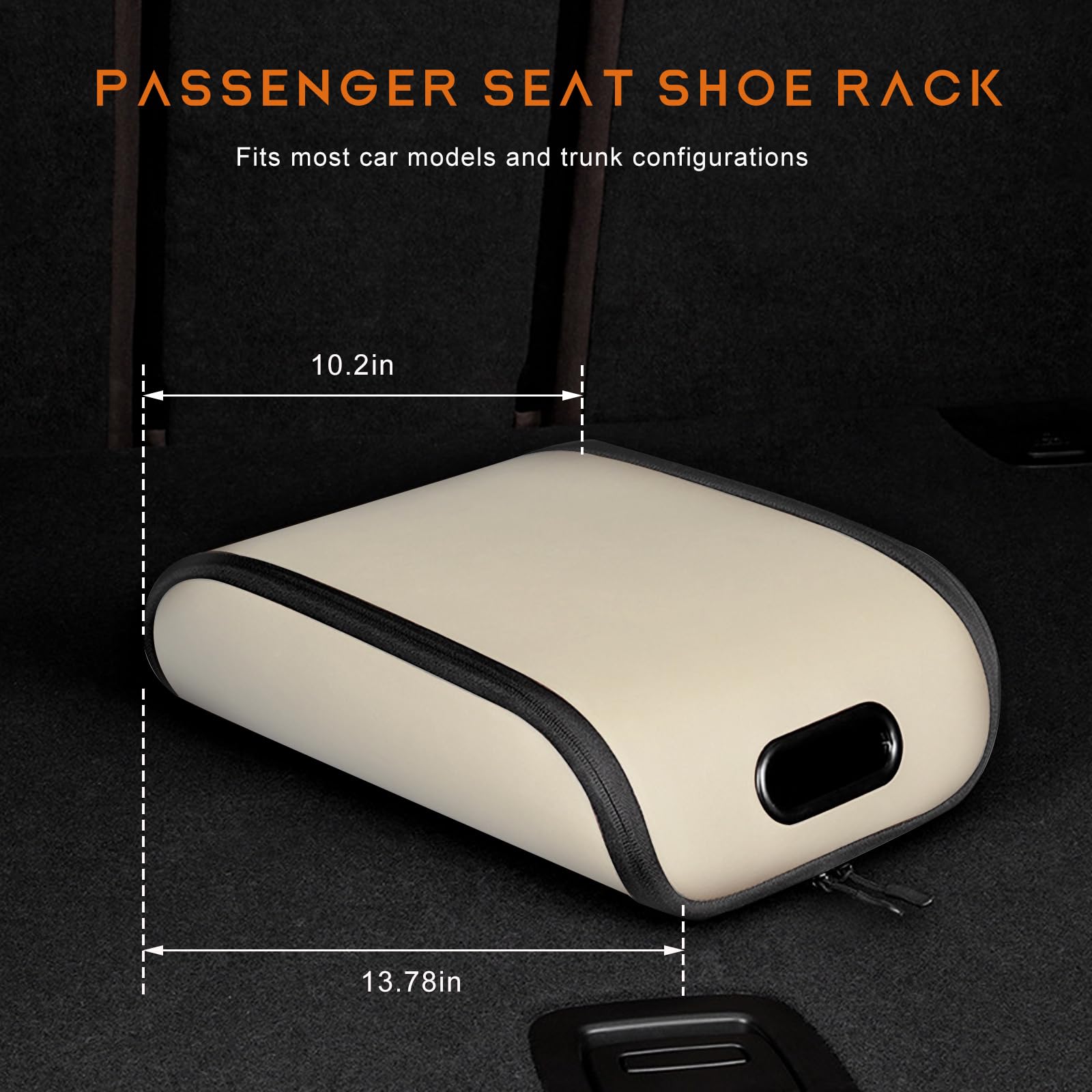 Car Shoe Storage Box – Portable Leather-Look Organizer for Passenger Seat or Trunk view 2