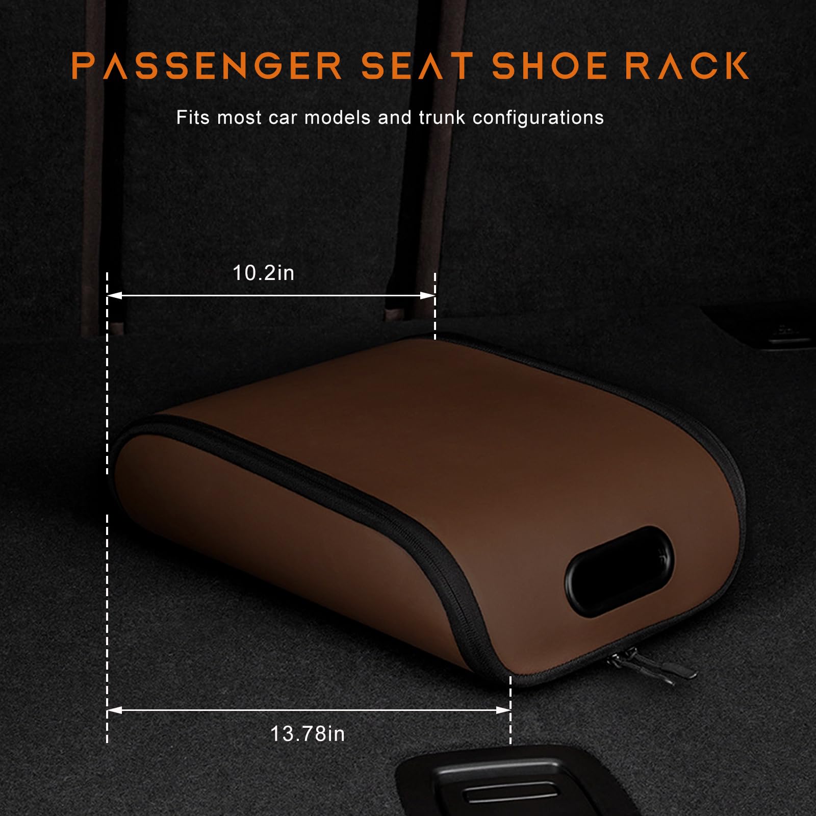 Car Shoe Storage Box – Portable Leather-Look Organizer for Passenger Seat or Trunk view 2