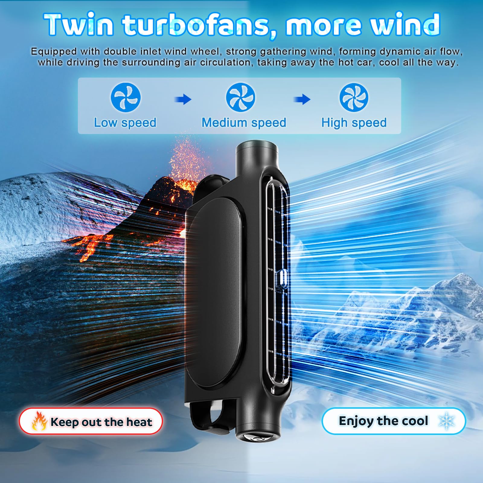 Car Seat Cooling Fan with USB Power – Portable Headrest Ventilator for Front & view 3