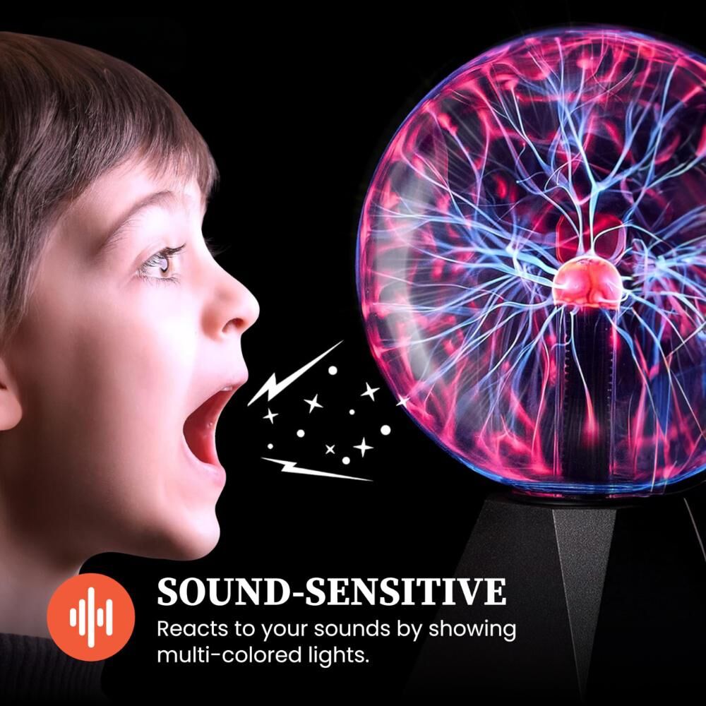 Plasma Ball Lamp - Touch & Sound Sensitive USB-Powered Globe for Decor view 4