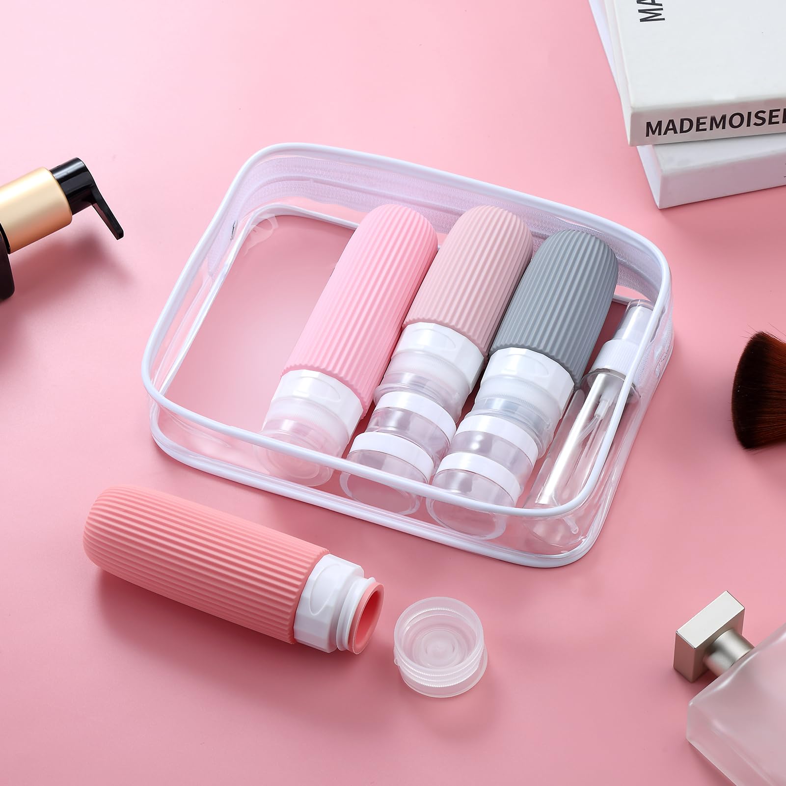 16-Piece Travel Bottle Set with Leak-Proof Silicone Squeeze Bottles – Reusable view 8