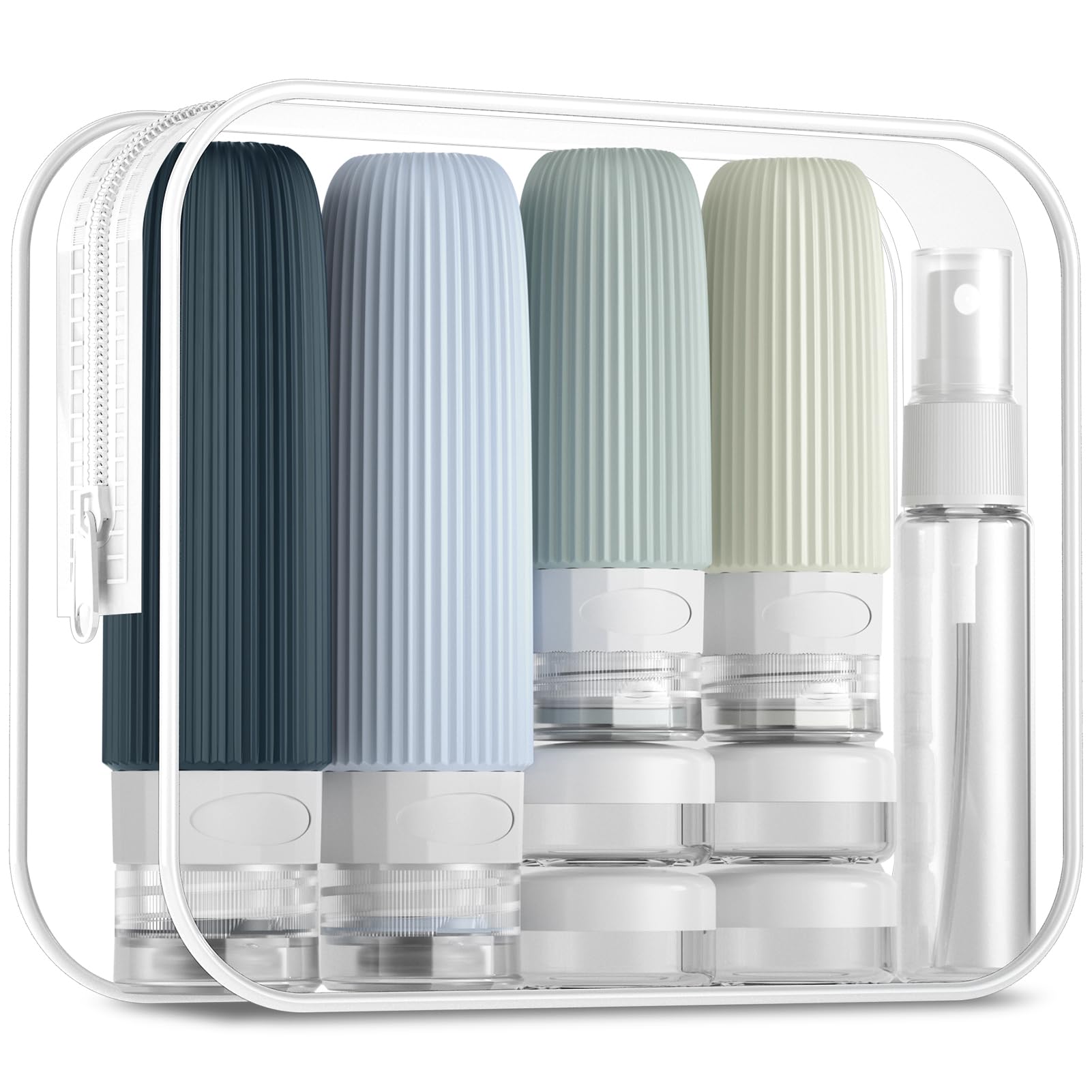 16-Piece Travel Bottle Set with Leak-Proof Silicone Squeeze Bottles – Reusable — image 1