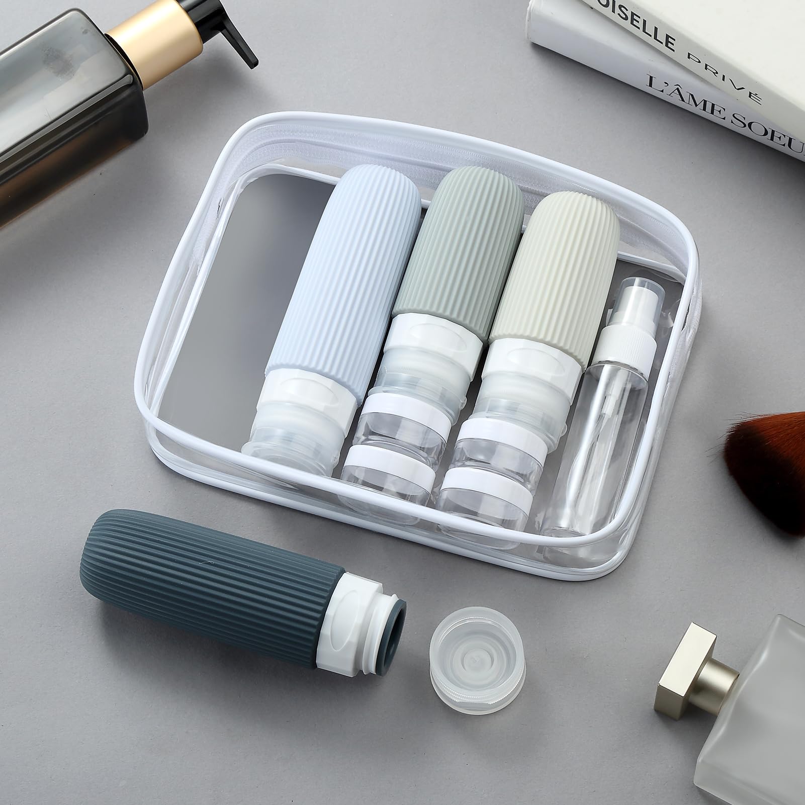 16-Piece Travel Bottle Set with Leak-Proof Silicone Squeeze Bottles – Reusable view 6
