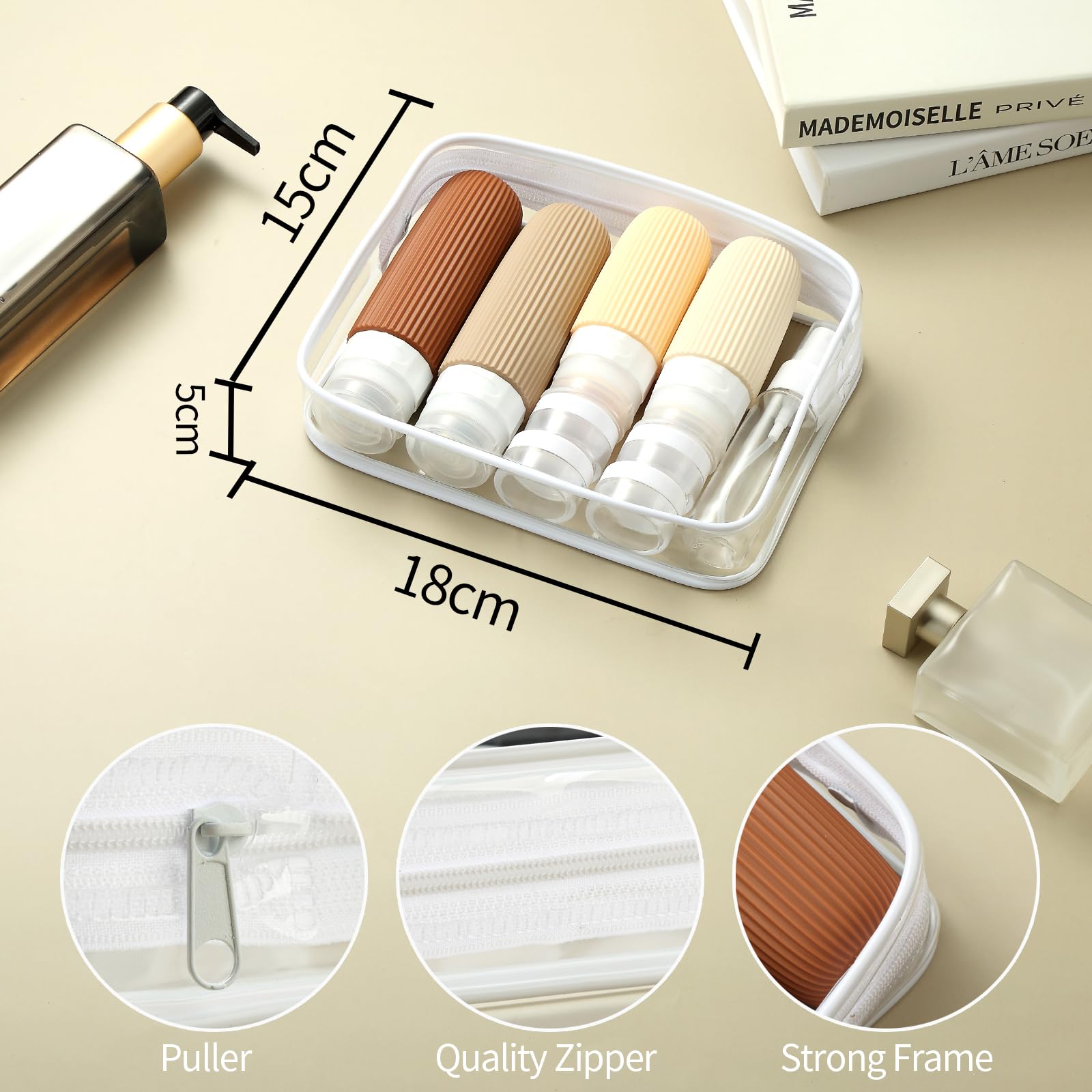 16-Piece Travel Bottle Set with Leak-Proof Silicone Squeeze Bottles – Reusable view 5