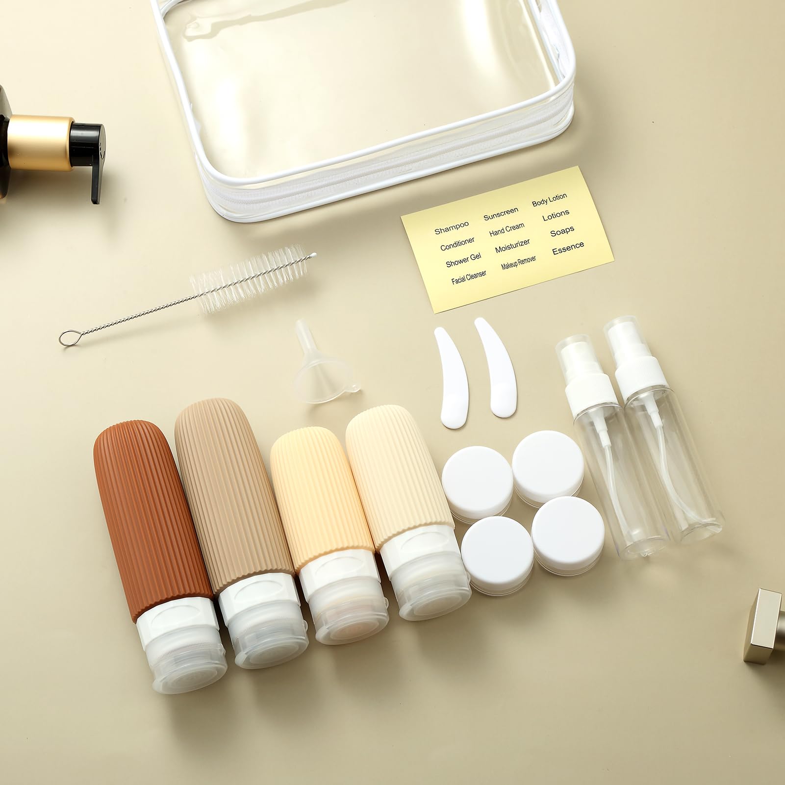 16-Piece Travel Bottle Set with Leak-Proof Silicone Squeeze Bottles – Reusable view 7