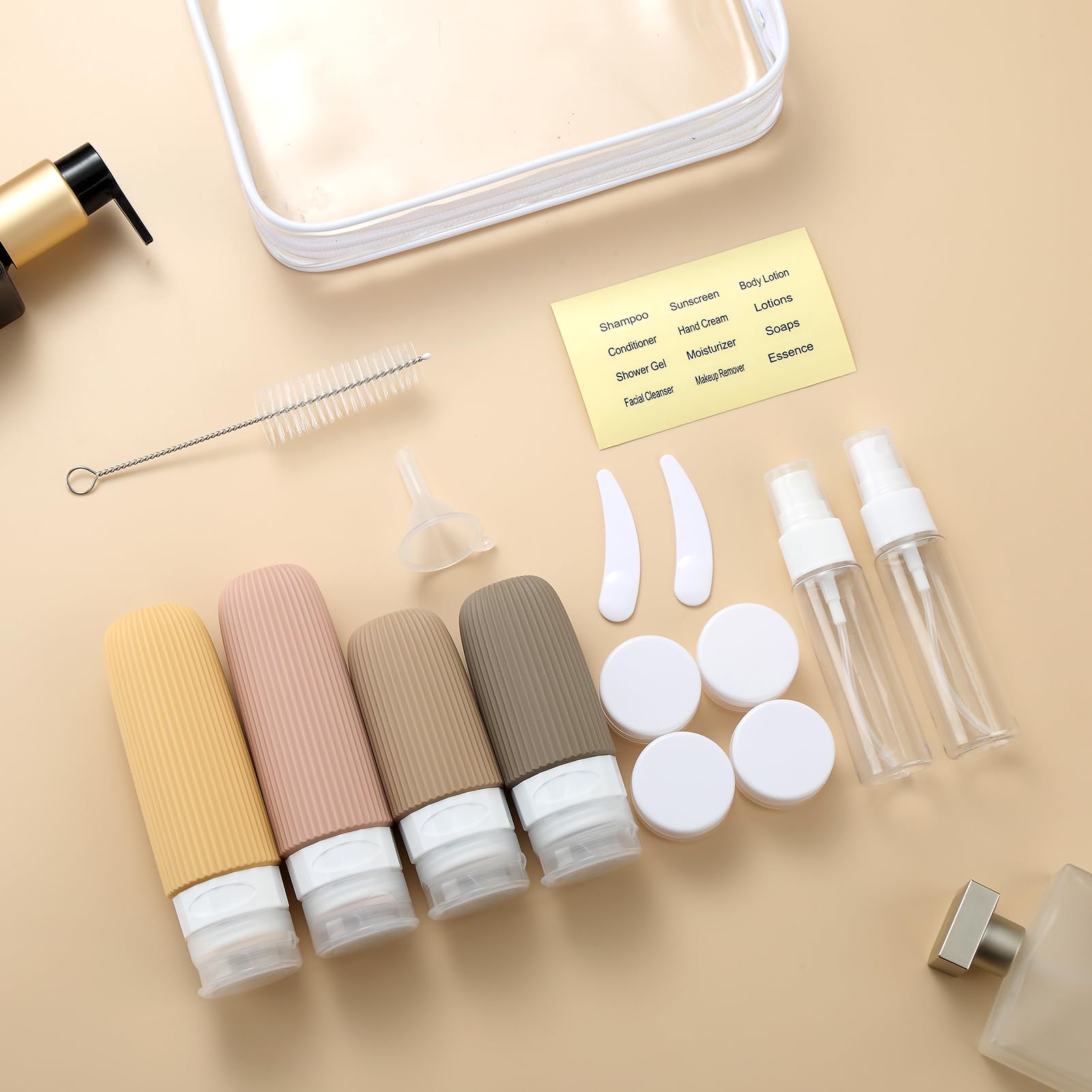 16-Piece Travel Bottle Set with Leak-Proof Silicone Squeeze Bottles – Reusable view 6